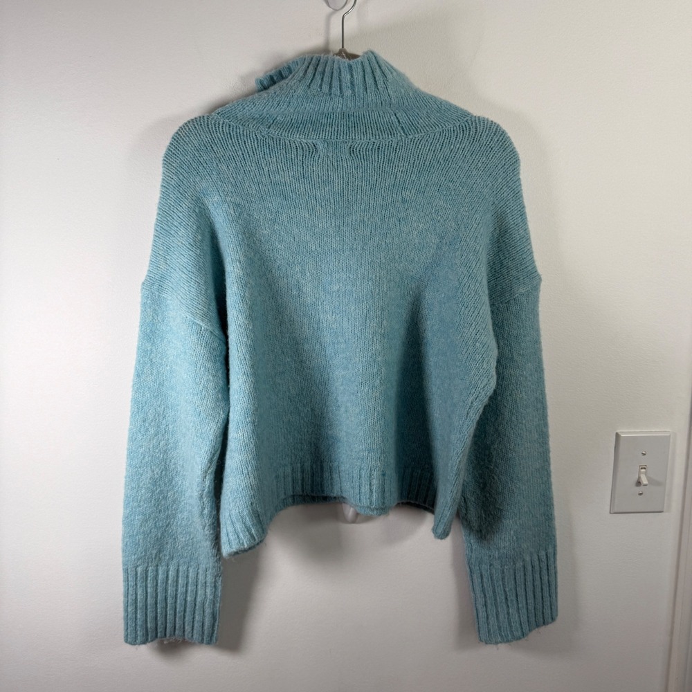 Pilcro Anthropologie Zamora Sweater Blue Cowl Neck Oversized Womens Small - Picture 8 of 11